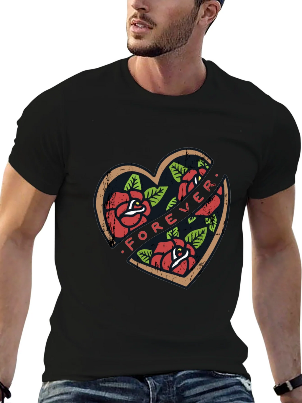 Forever Rose Heart Graphic Tee
