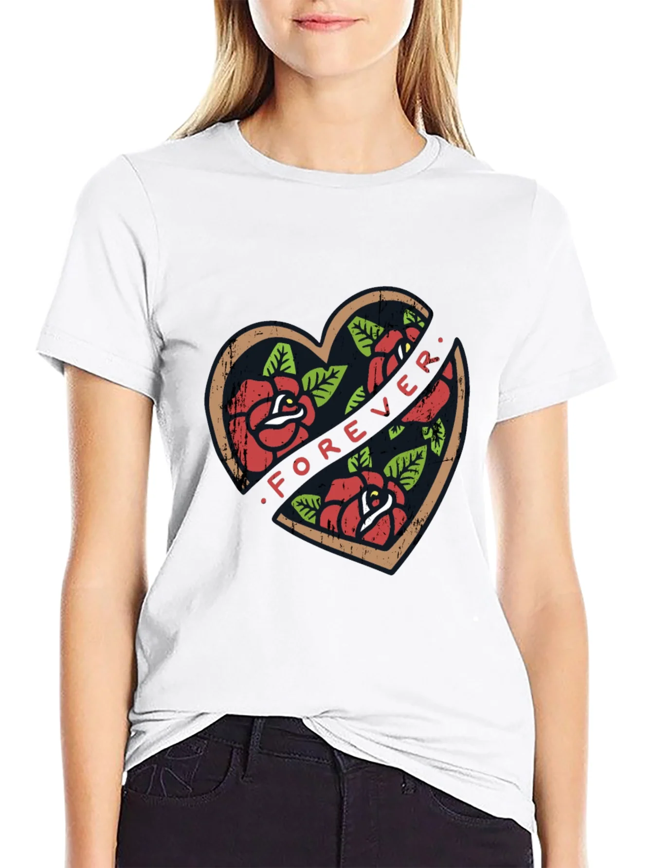Forever Rose Heart Graphic Tee