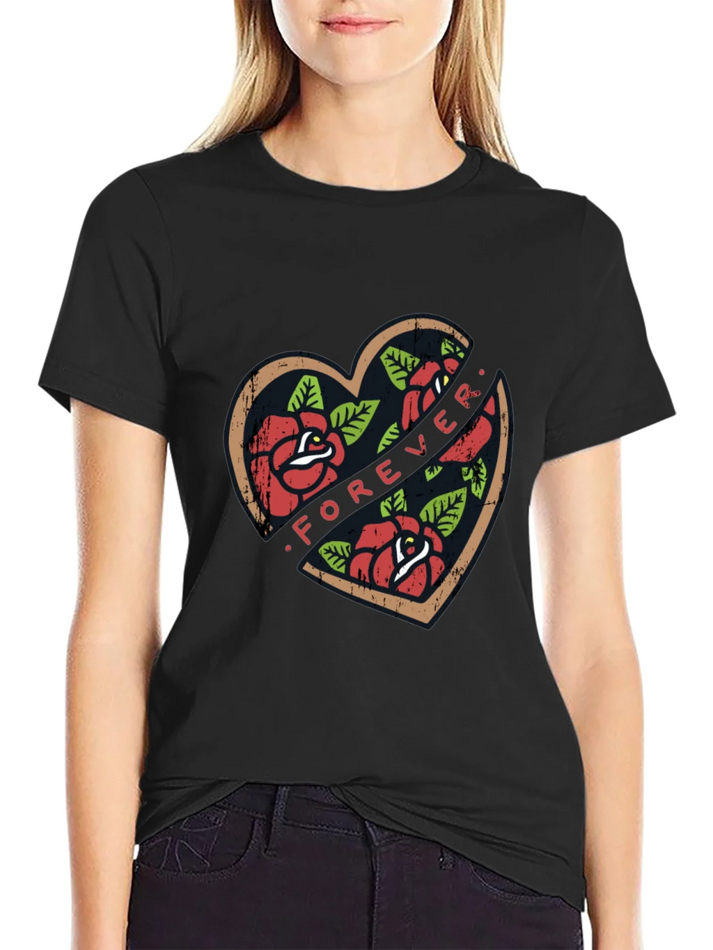 Forever Rose Heart Graphic Tee