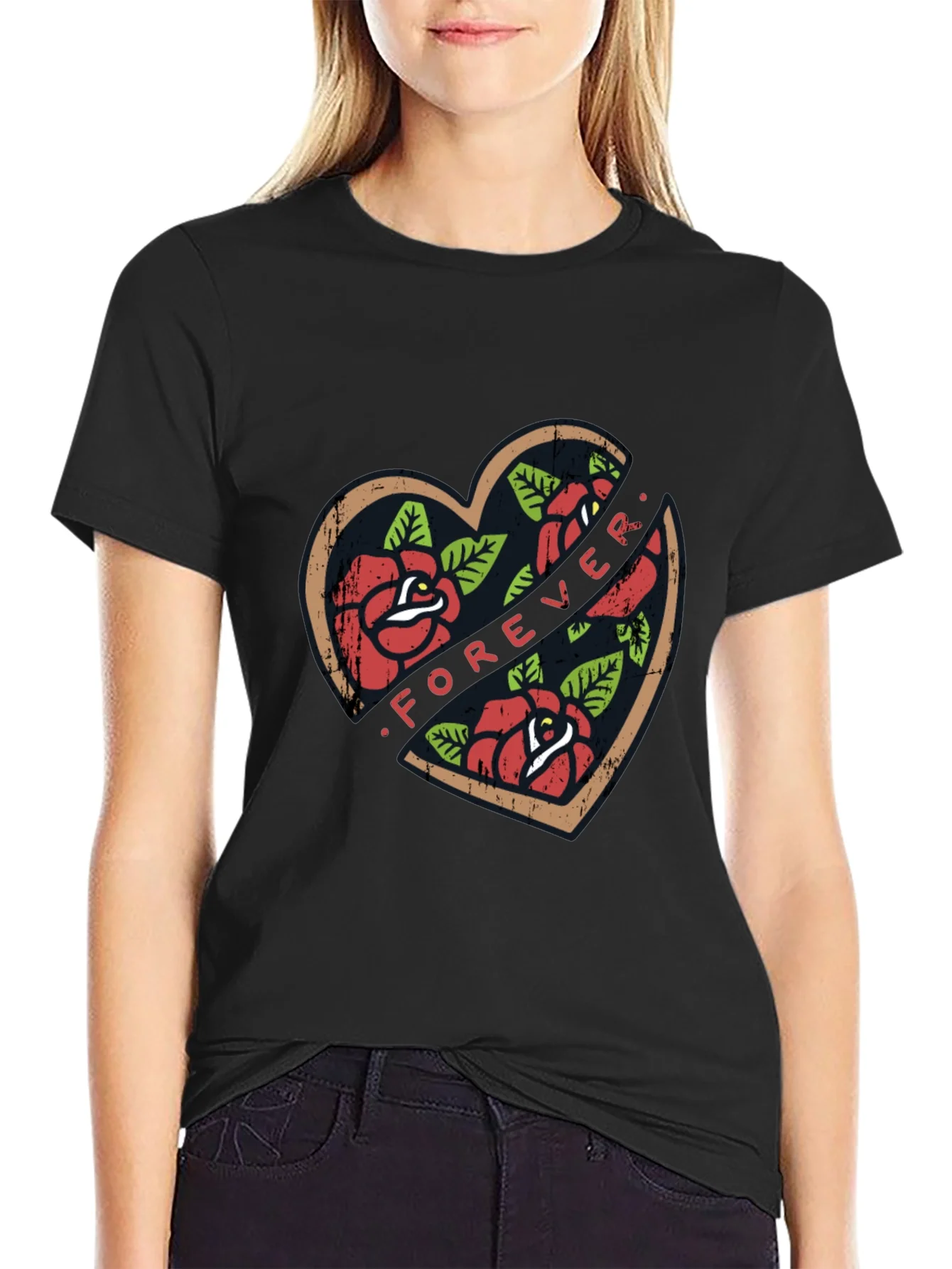 Forever Rose Heart Graphic Tee