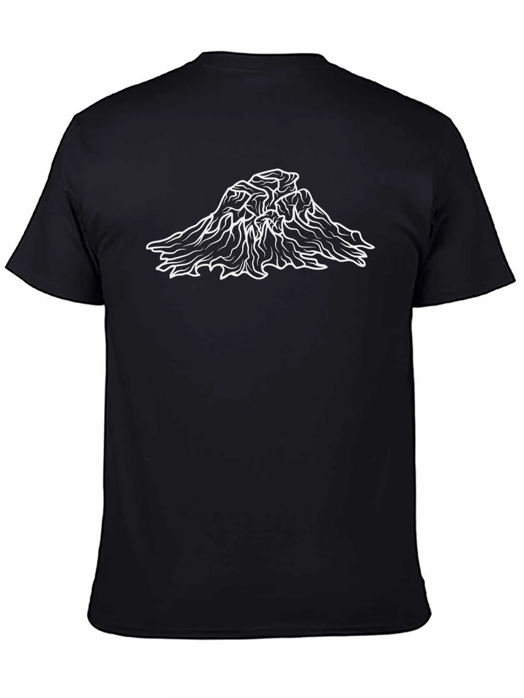 Mountain Peak Graphic Tee - Black Cotton T-Shirt