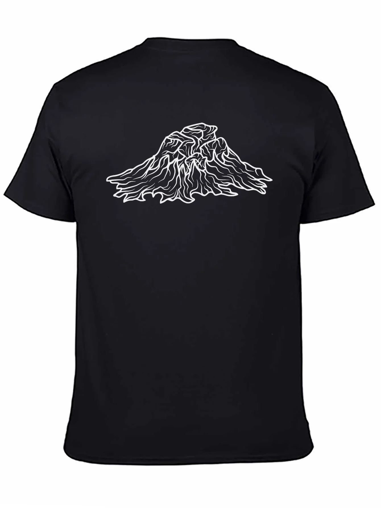 Mountain Peak Graphic Tee - Black Cotton T-Shirt