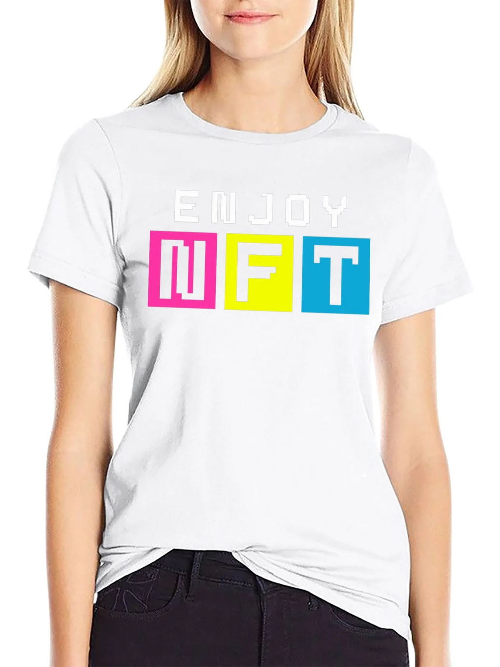 Enjoy NFT Pixel Art T-Shirt - Black