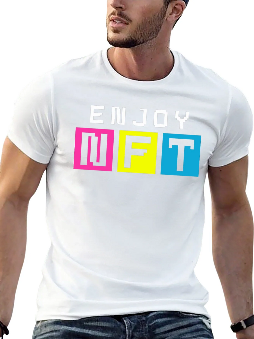 Enjoy NFT Pixel Art T-Shirt - Black