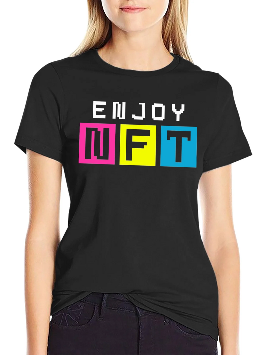 Enjoy NFT Pixel Art T-Shirt - Black
