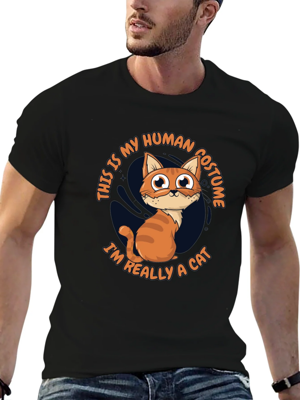 Funny Cat Human Costume T-Shirt
