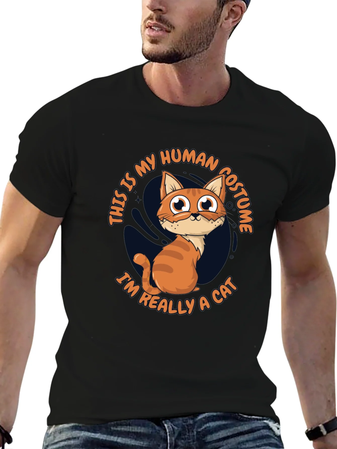Funny Cat Human Costume T-Shirt