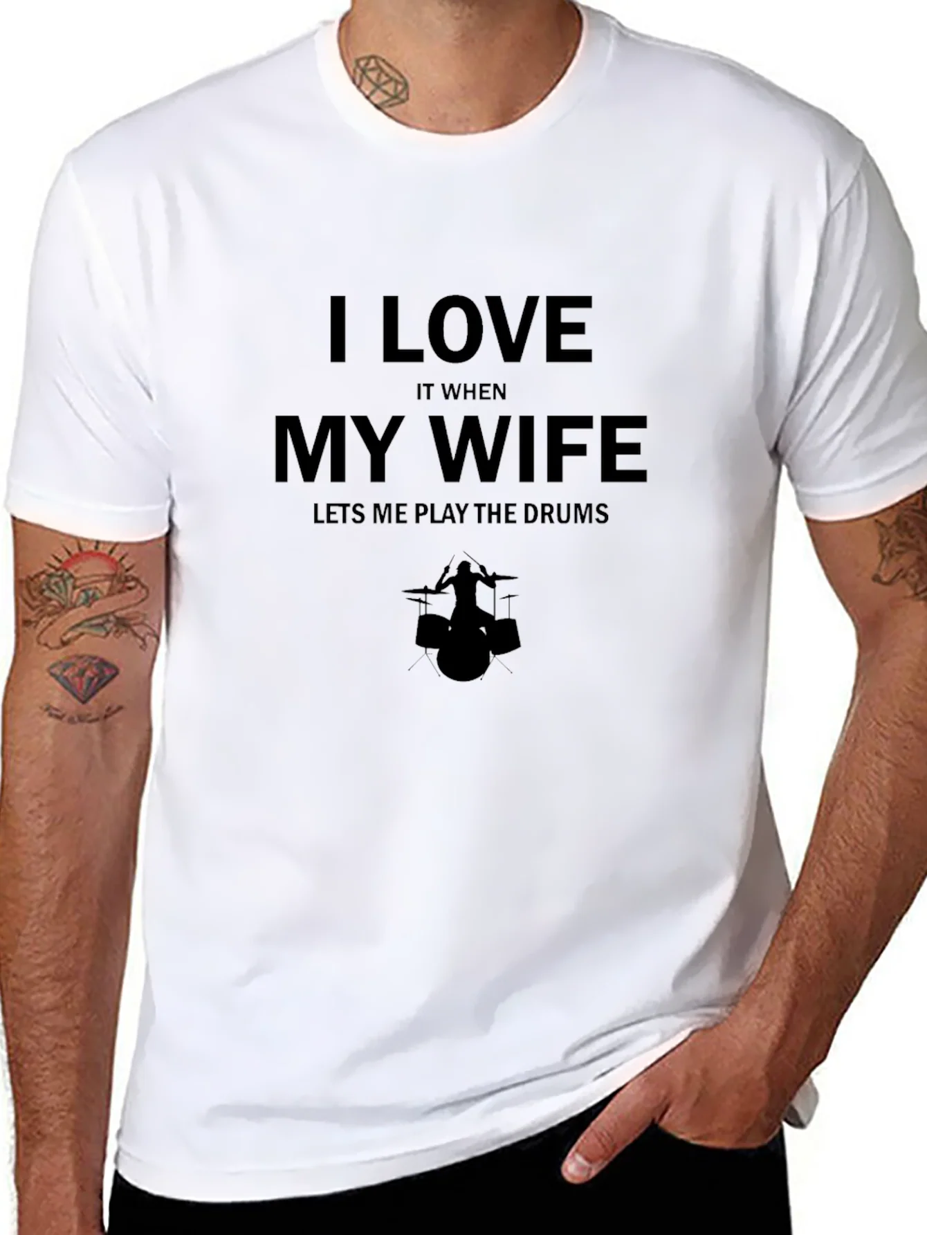 I Love My Wife Drums Graphic Tee