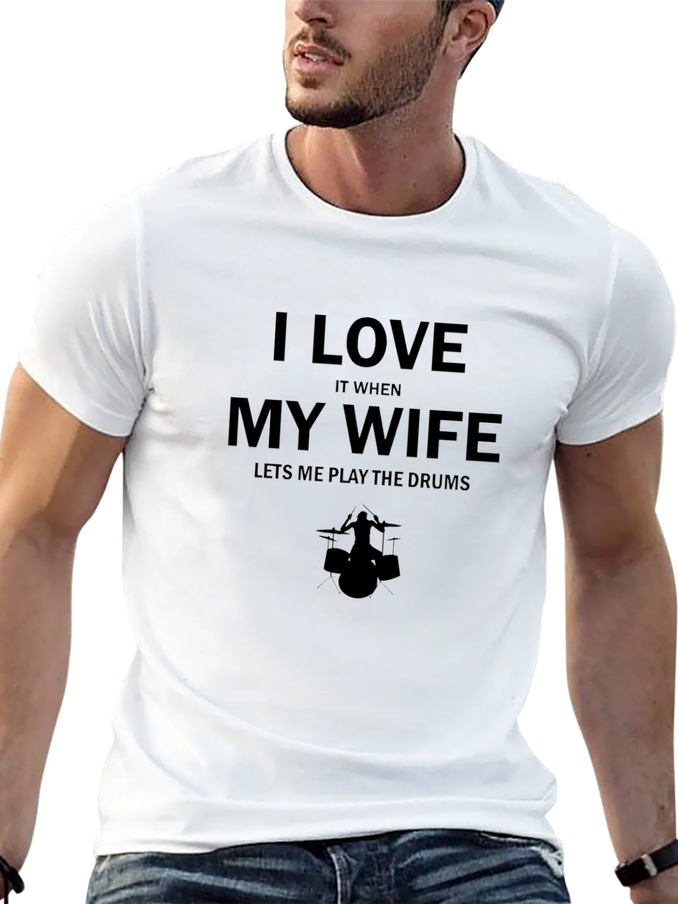 I Love My Wife Drums Graphic Tee