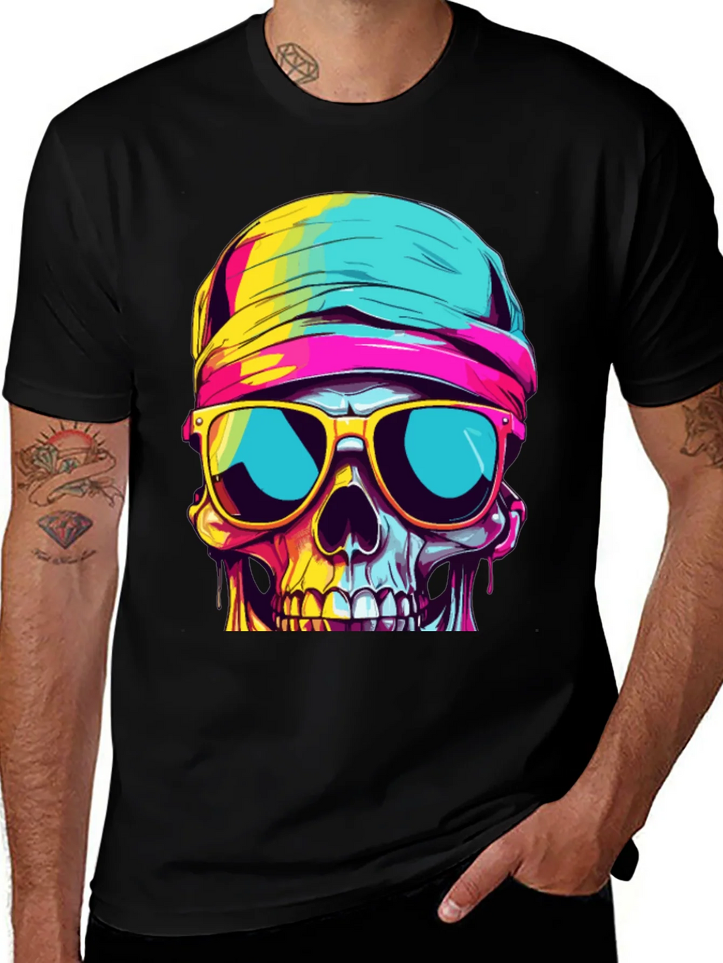 Cool Skull Graphic Tee - Stylish Black T-Shirt
