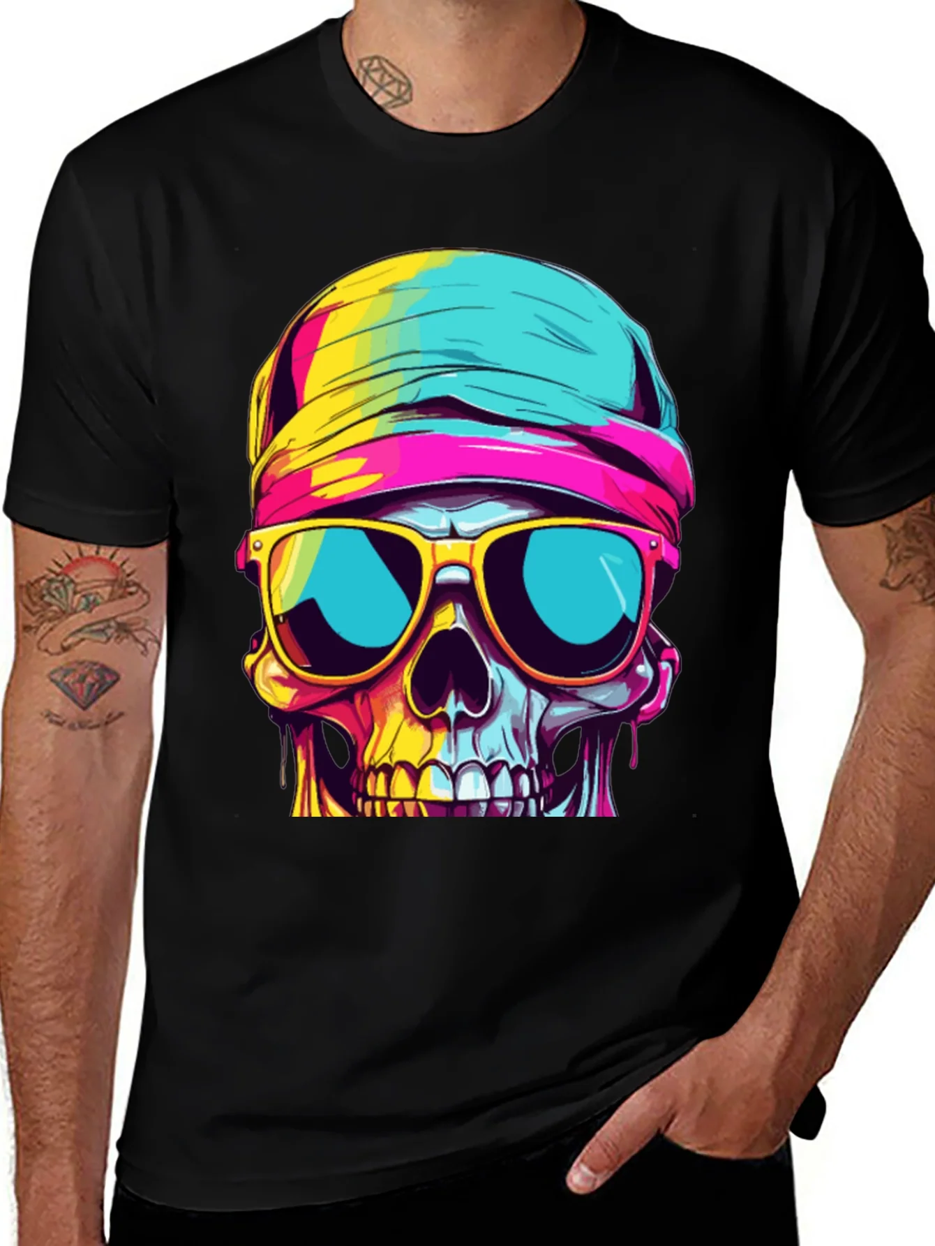 Cool Skull Graphic Tee - Stylish Black T-Shirt