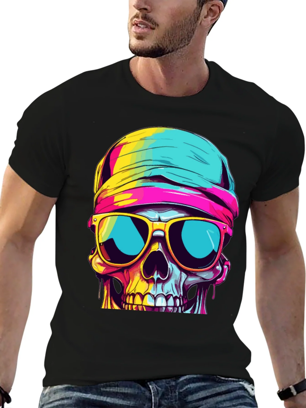 Cool Skull Graphic Tee - Stylish Black T-Shirt