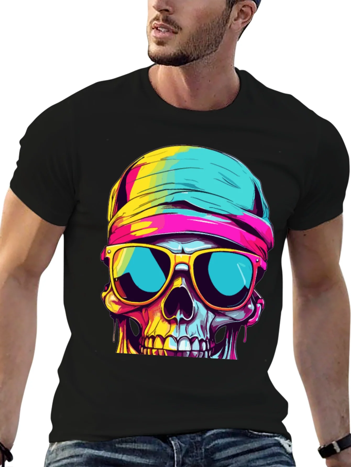 Cool Skull Graphic Tee - Stylish Black T-Shirt