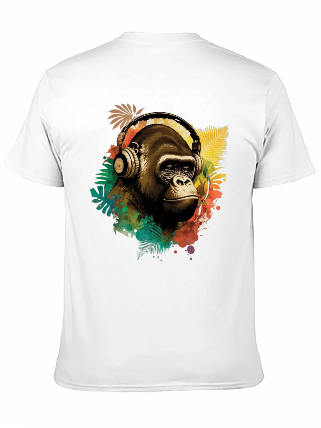 Cool Gorilla with Headphones Graphic Tee