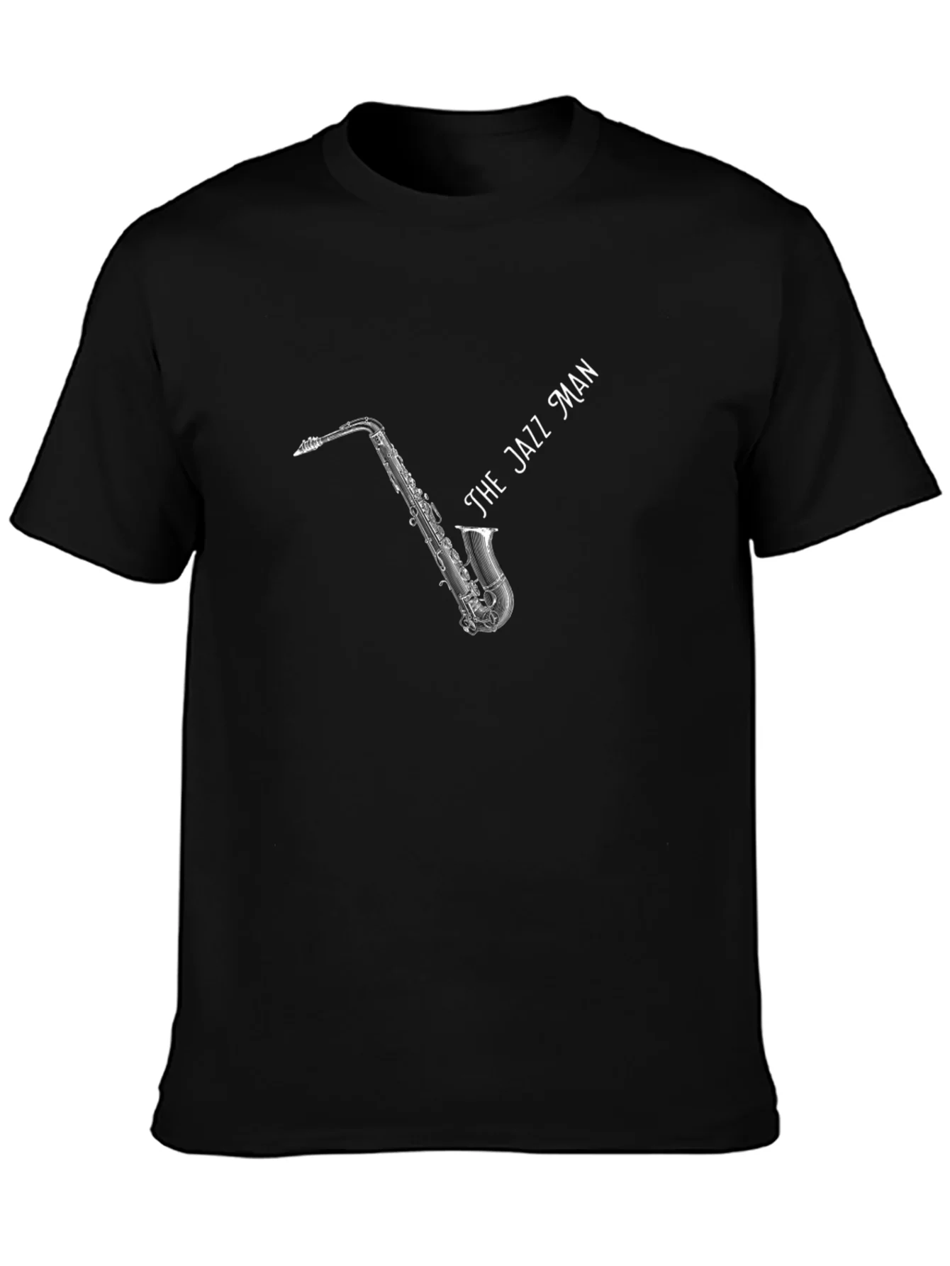 The Jazz Man Black T-Shirt - Musical Design