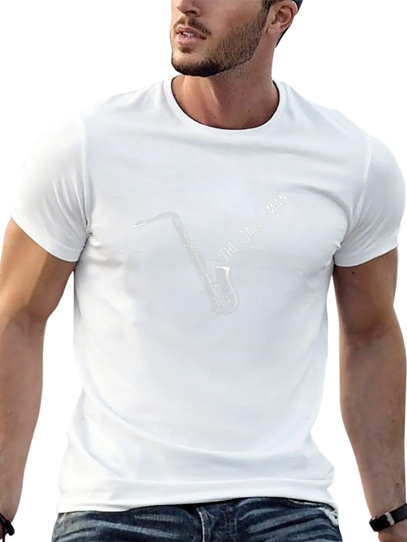 The Jazz Man Black T-Shirt - Musical Design