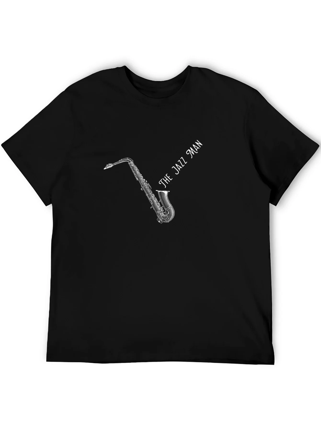 The Jazz Man Black T-Shirt - Musical Design
