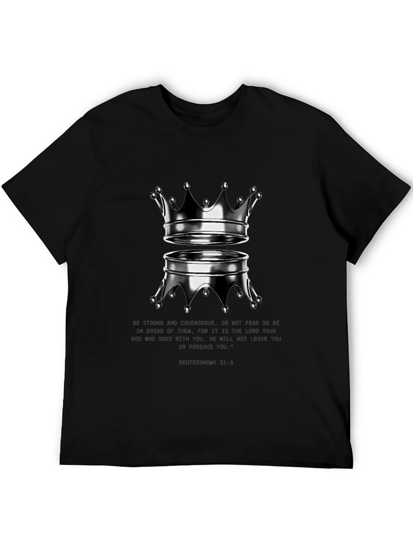 Reflective Crown Graphic Tee - Trendy Black Shirt