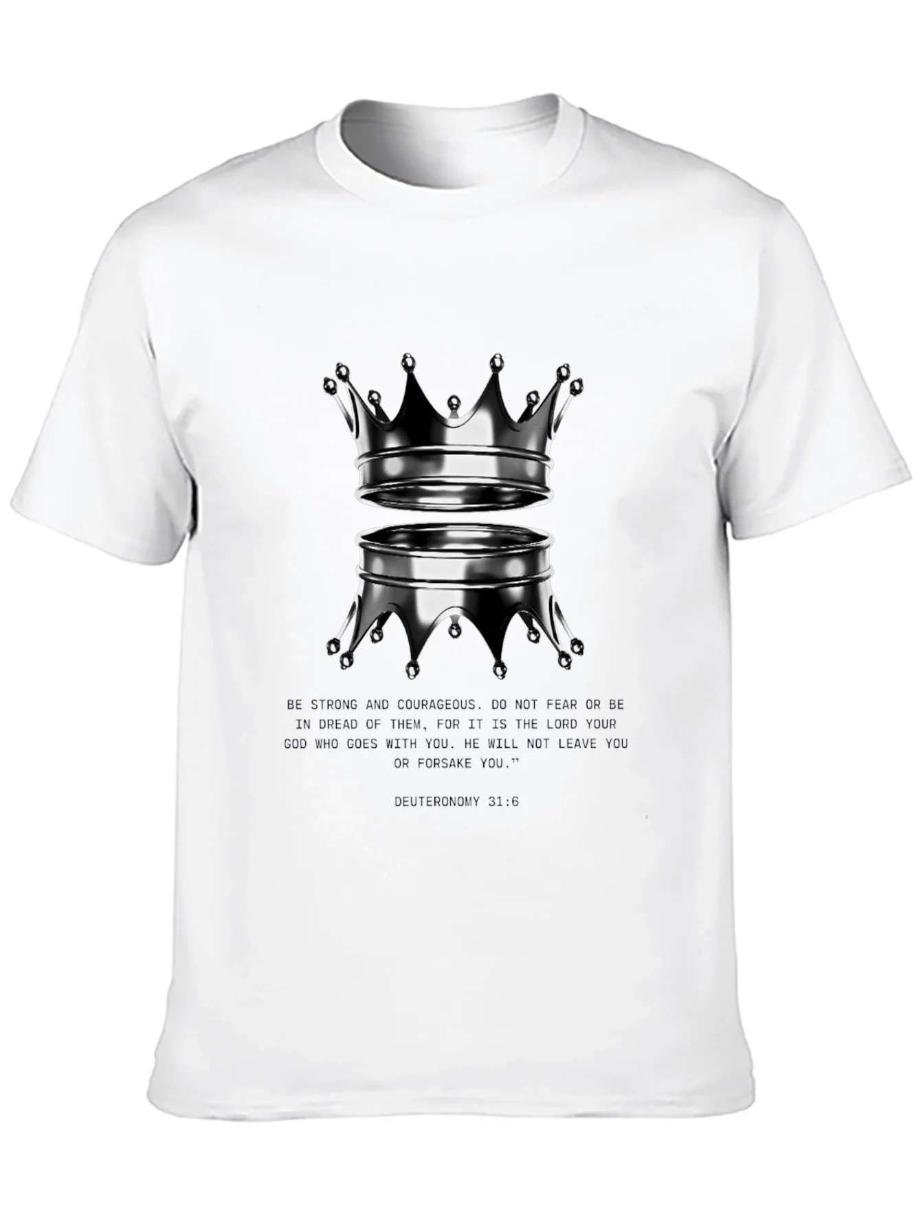 Reflective Crown Graphic Tee - Trendy Black Shirt