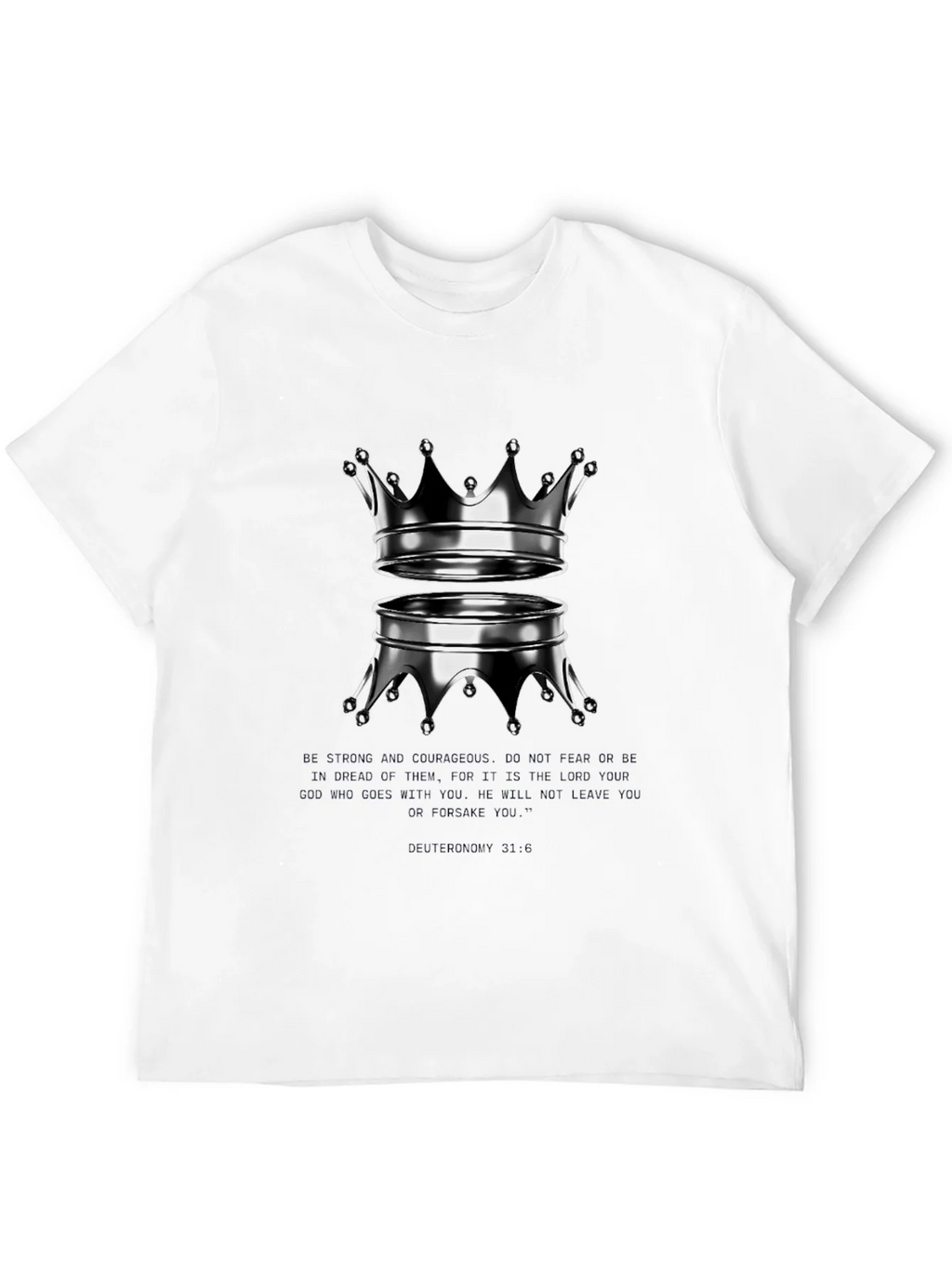 Reflective Crown Graphic Tee - Trendy Black Shirt
