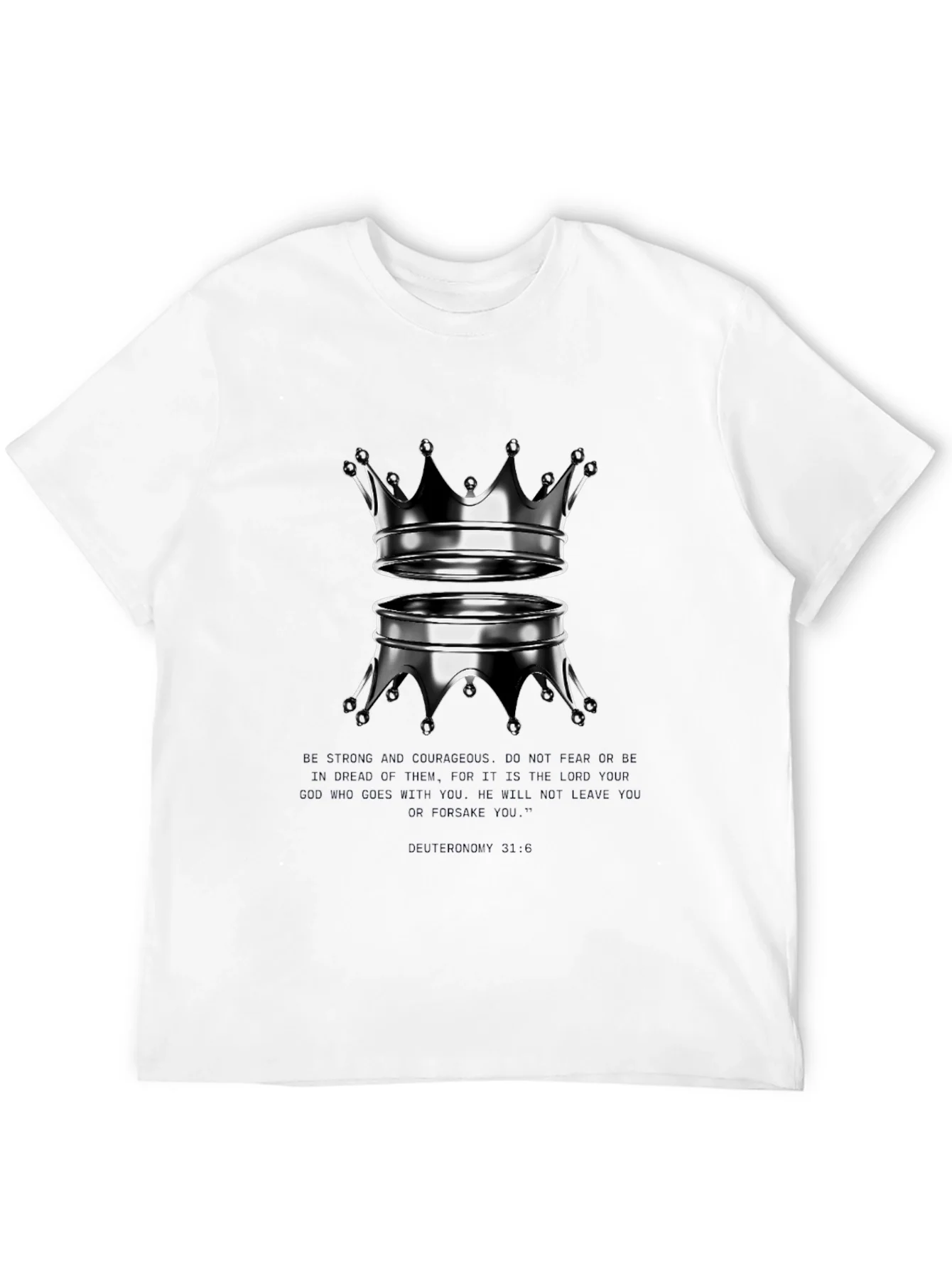 Reflective Crown Graphic Tee - Trendy Black Shirt