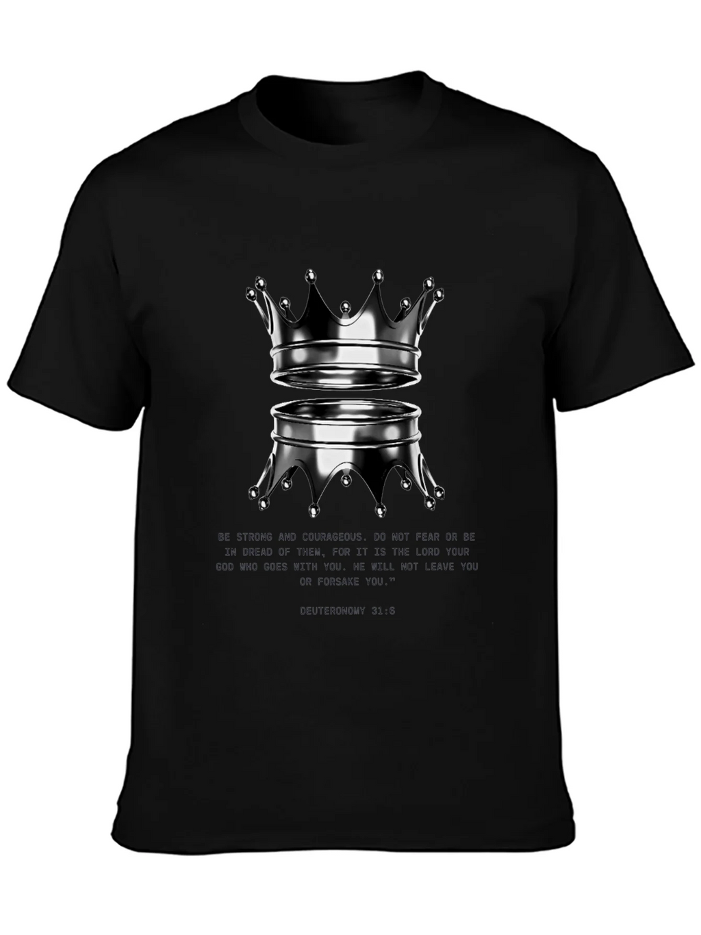 Reflective Crown Graphic Tee - Trendy Black Shirt