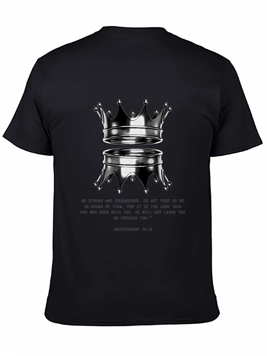 Reflective Crown Graphic Tee - Trendy Black Shirt