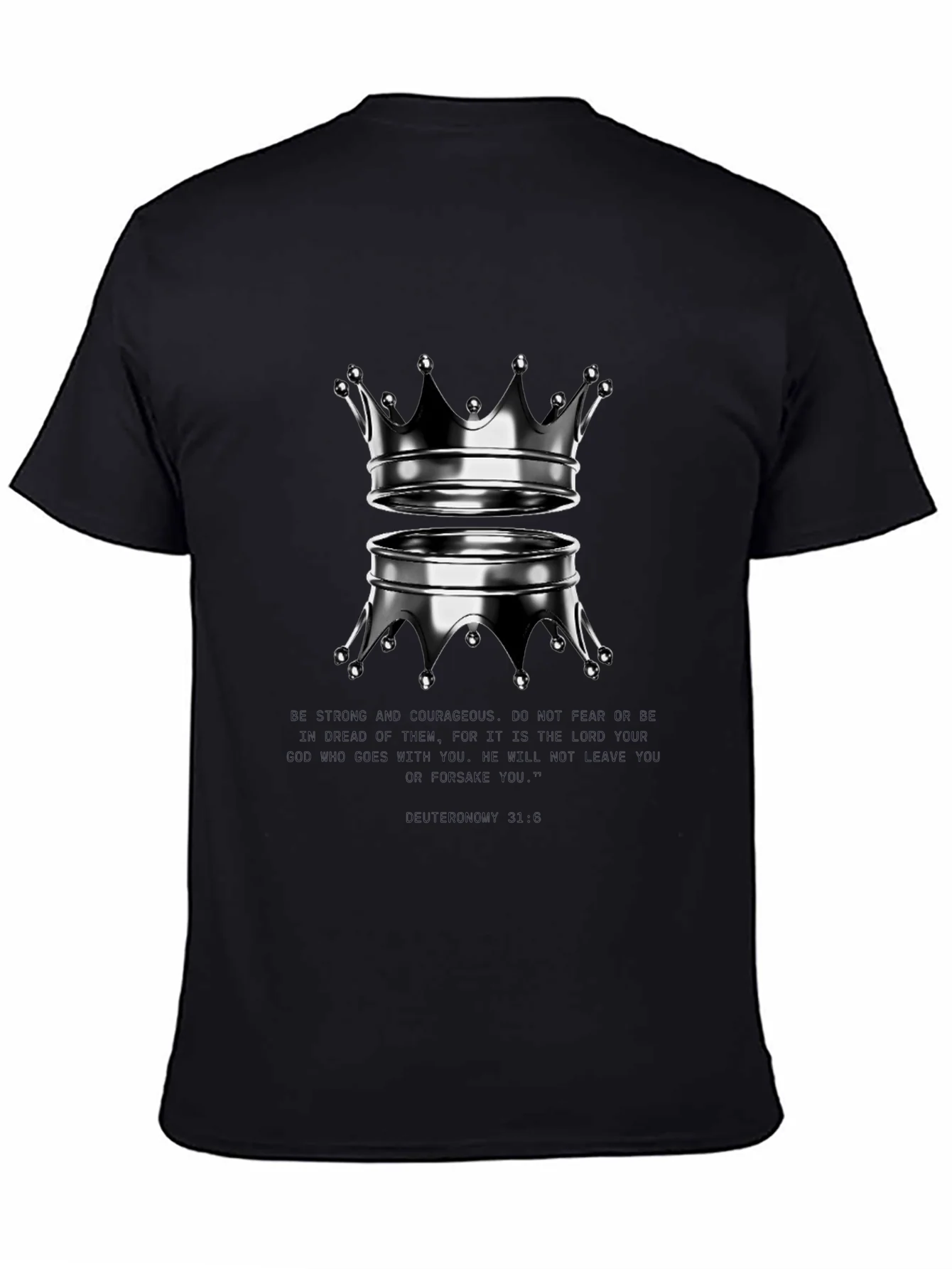 Reflective Crown Graphic Tee - Trendy Black Shirt