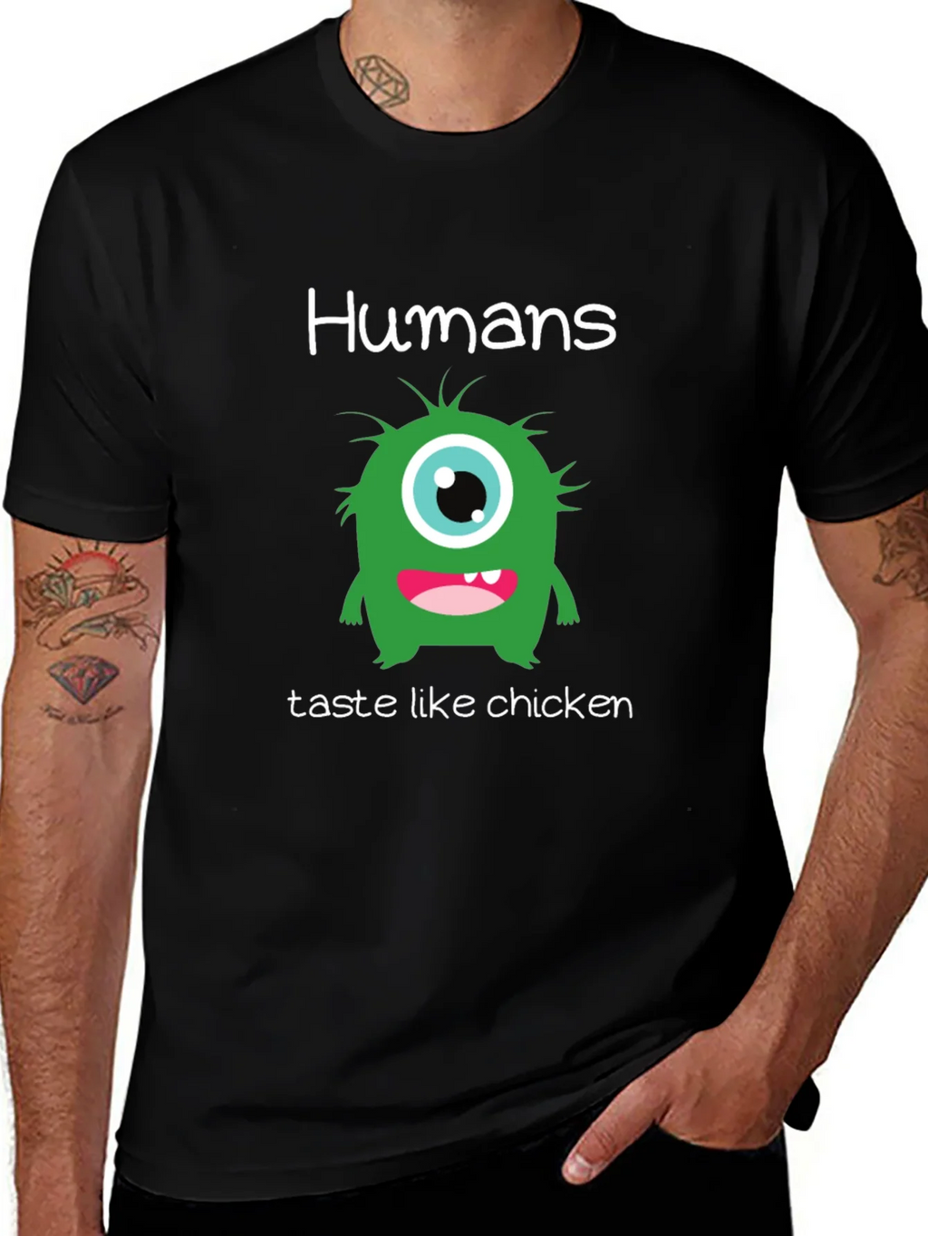 Humans Taste Like Chicken T-Shirt - Funny Monster Tee