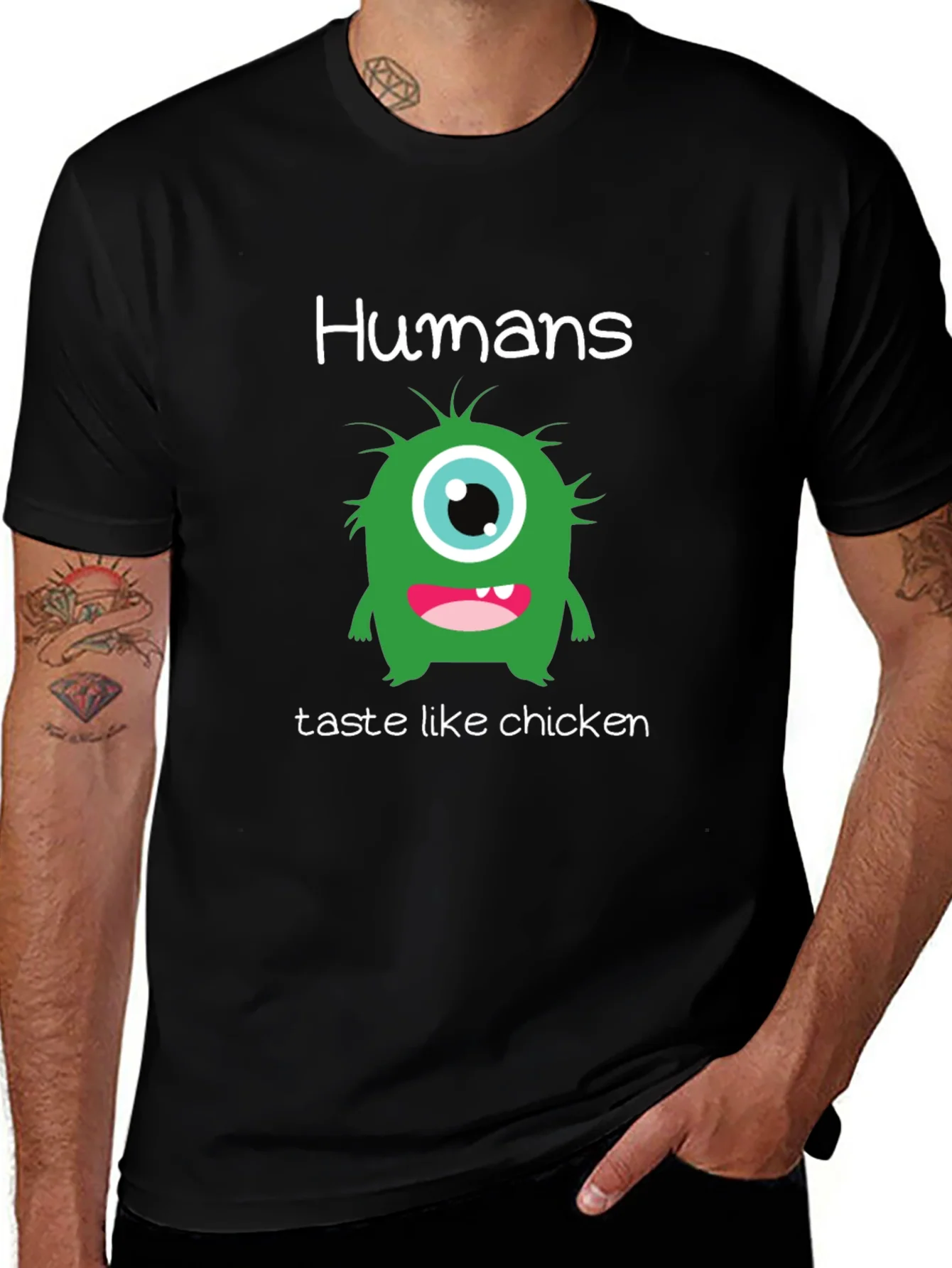 Humans Taste Like Chicken T-Shirt - Funny Monster Tee