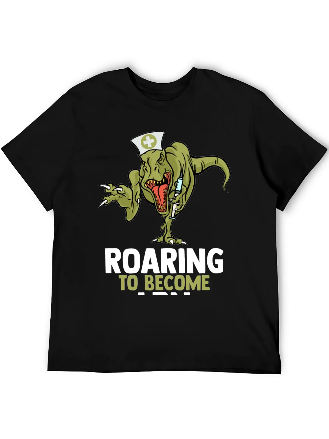 Roaring to Become a Nurse T-Shirt - Dinosaur Nurse Tee