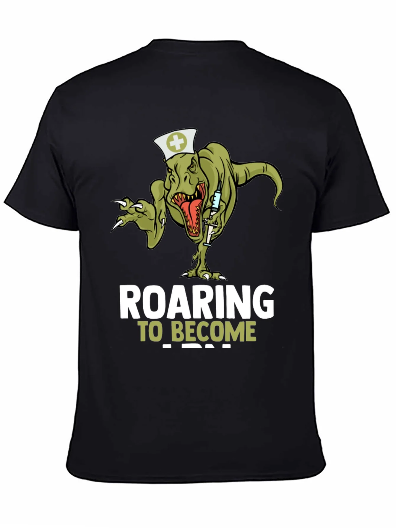 Roaring to Become a Nurse T-Shirt - Dinosaur Nurse Tee