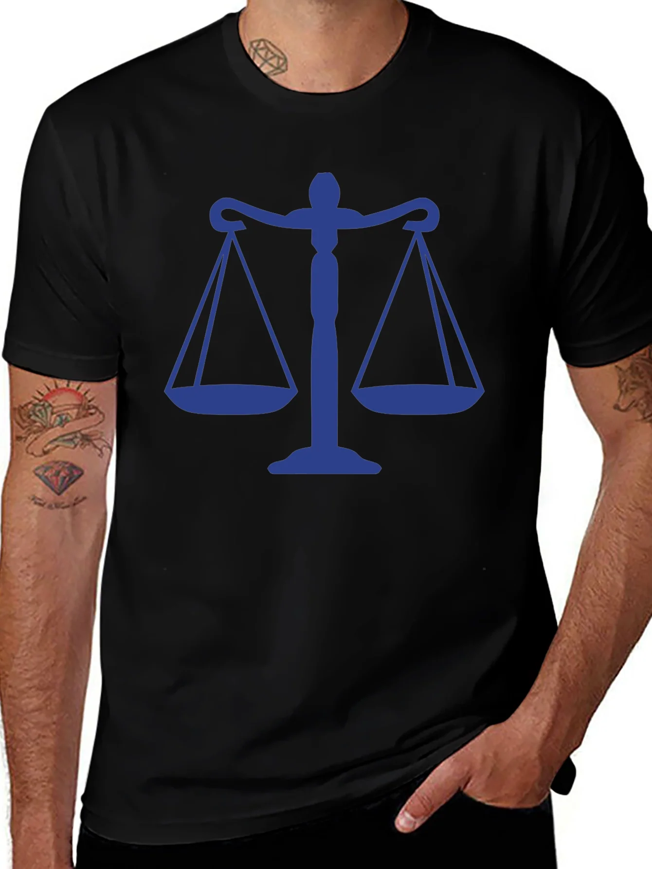 Scales of Justice Graphic Tee - Classic Black Cotton T-Shirt