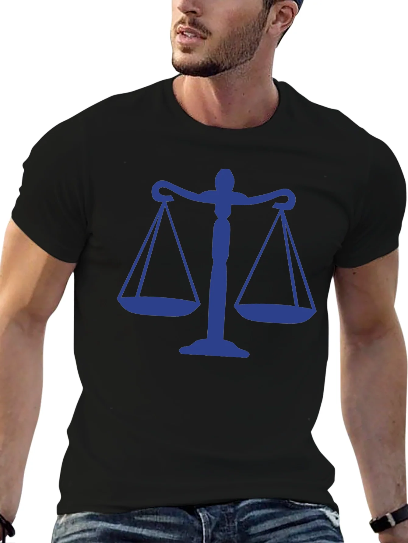 Scales of Justice Graphic Tee - Classic Black Cotton T-Shirt