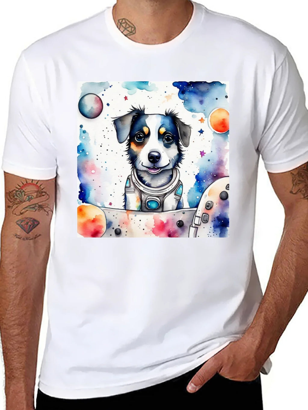 Space Dog T-Shirt - Cute Pet Astronaut Design