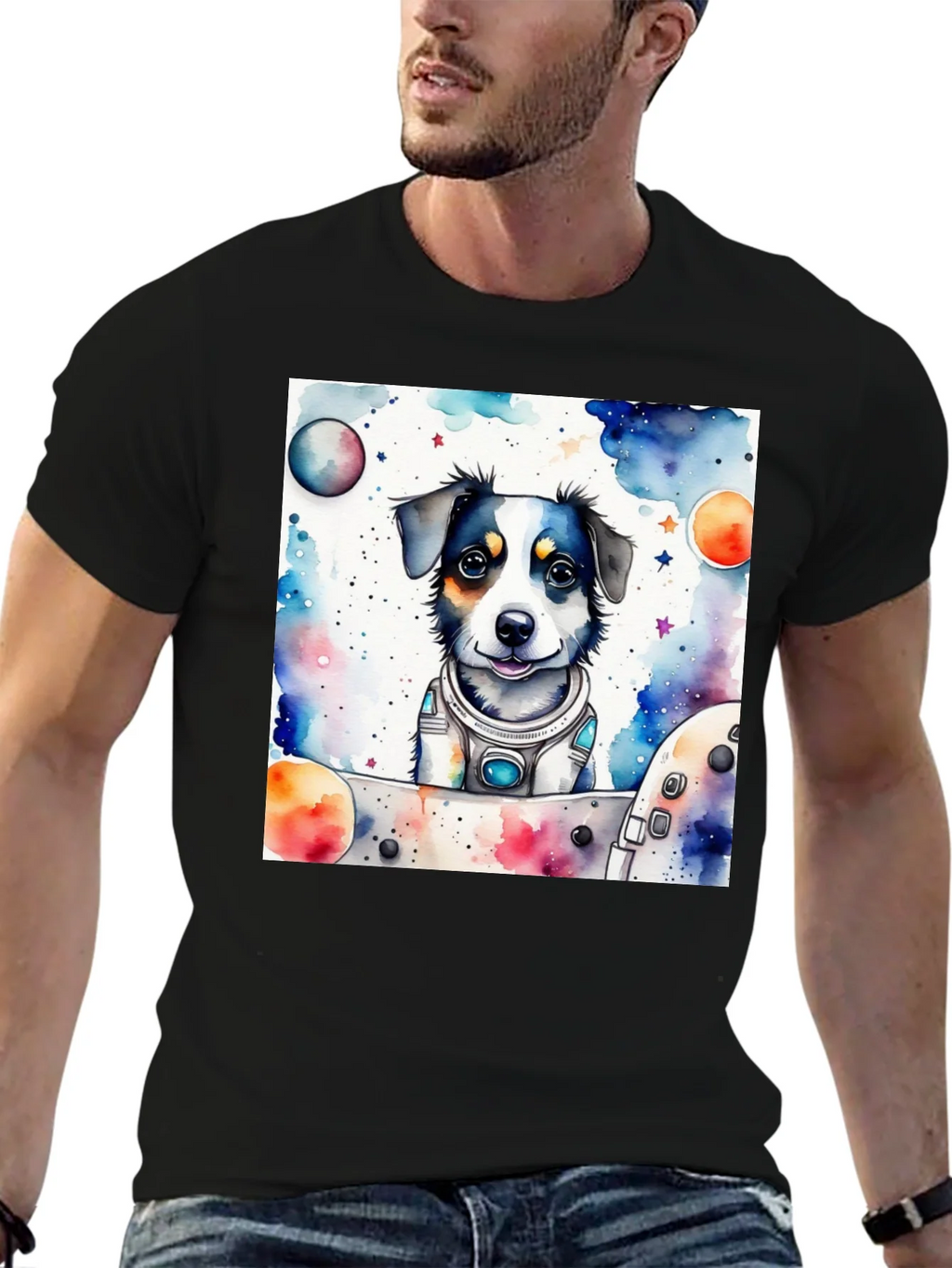 Space Dog T-Shirt - Cute Pet Astronaut Design