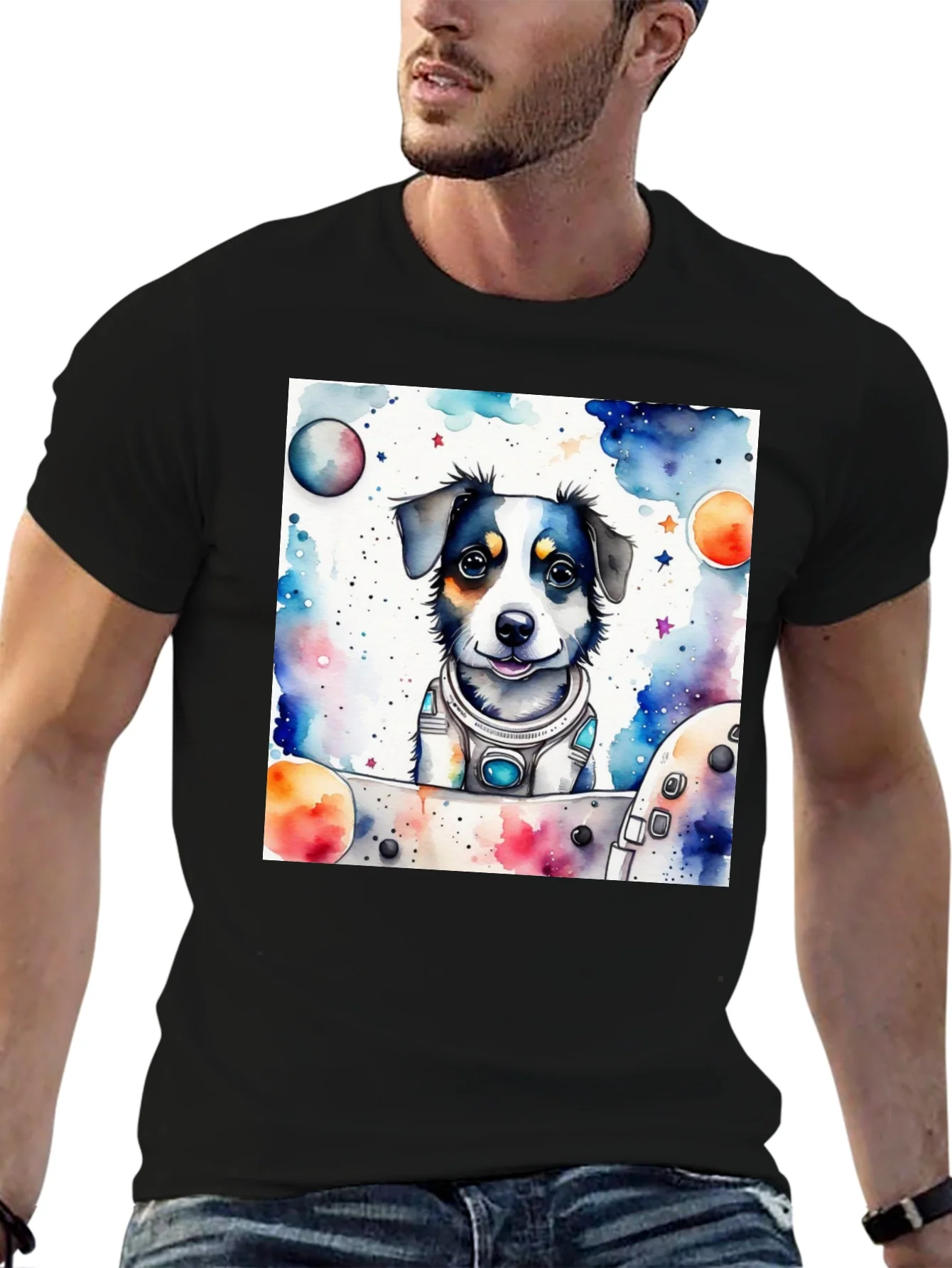 Space Dog T-Shirt - Cute Pet Astronaut Design