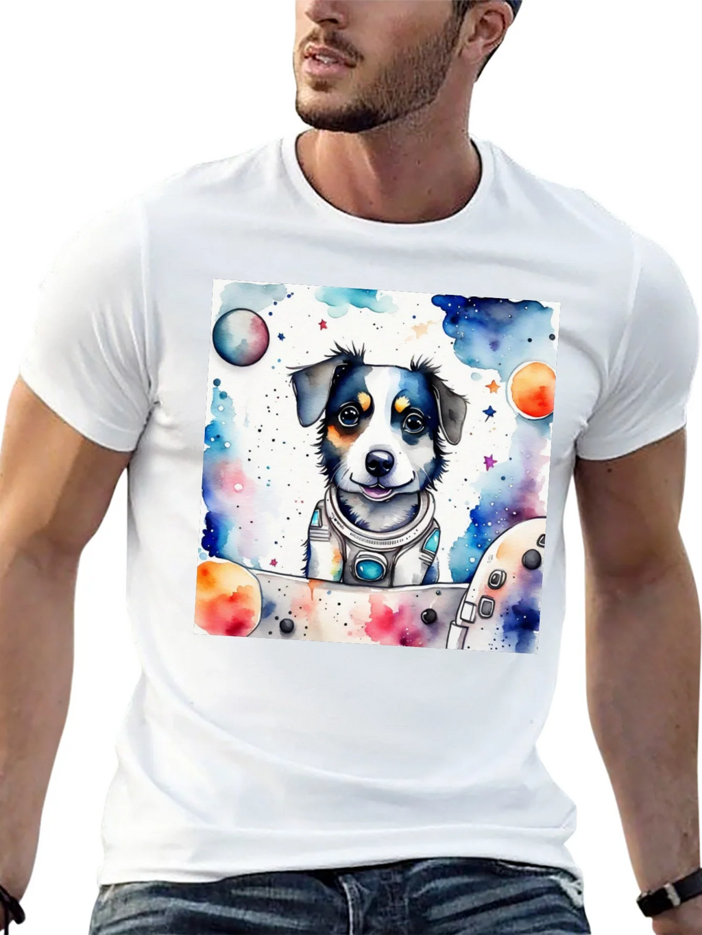 Space Dog T-Shirt - Cute Pet Astronaut Design