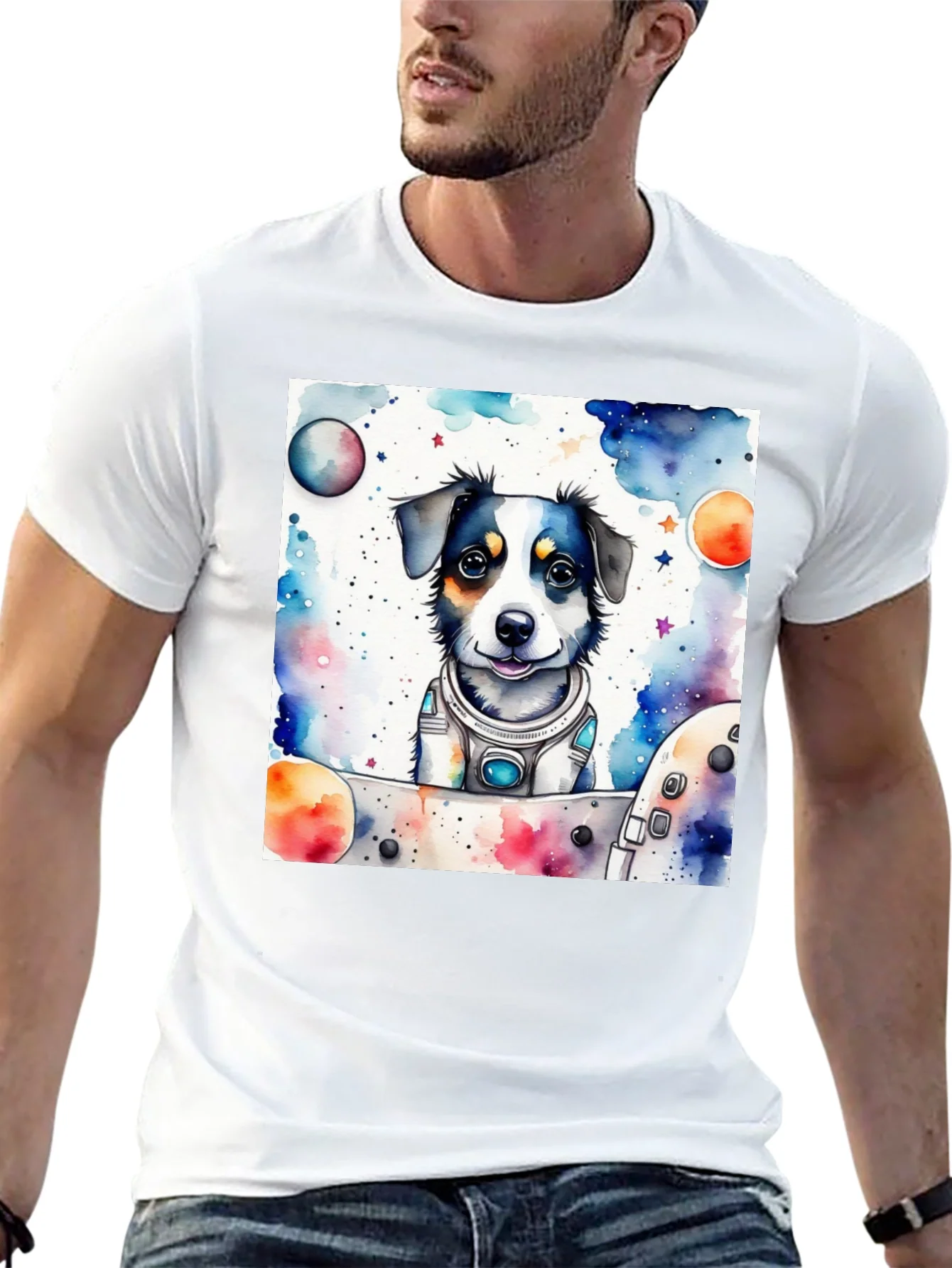 Space Dog T-Shirt - Cute Pet Astronaut Design