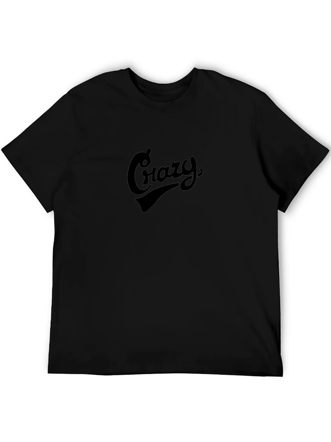 Crazy Script Black Tee - Mens Casual Shirt