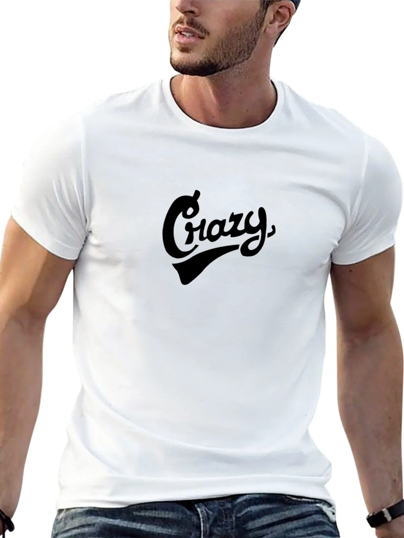 Crazy Script Black Tee - Mens Casual Shirt