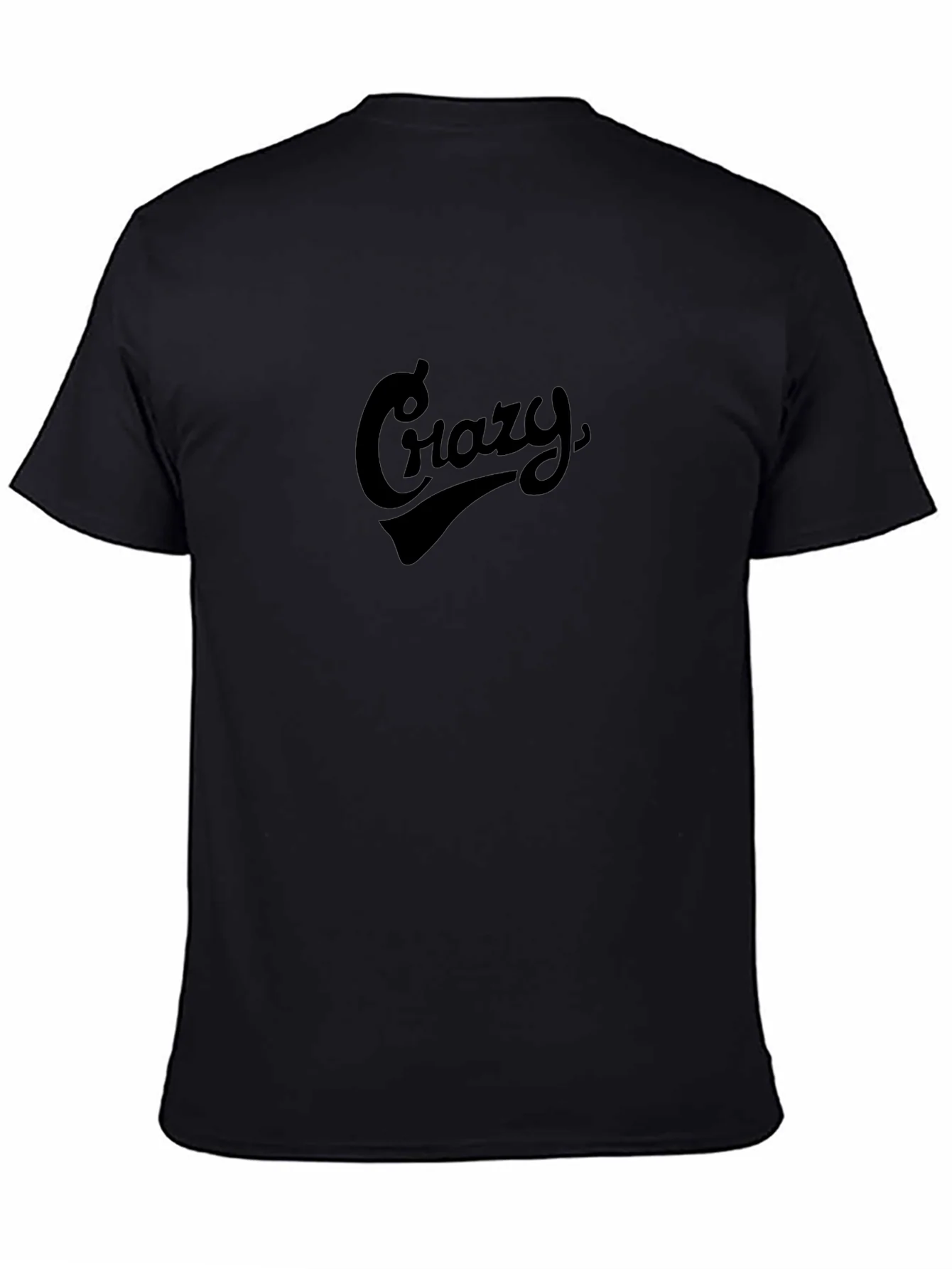 Crazy Script Black Tee - Mens Casual Shirt