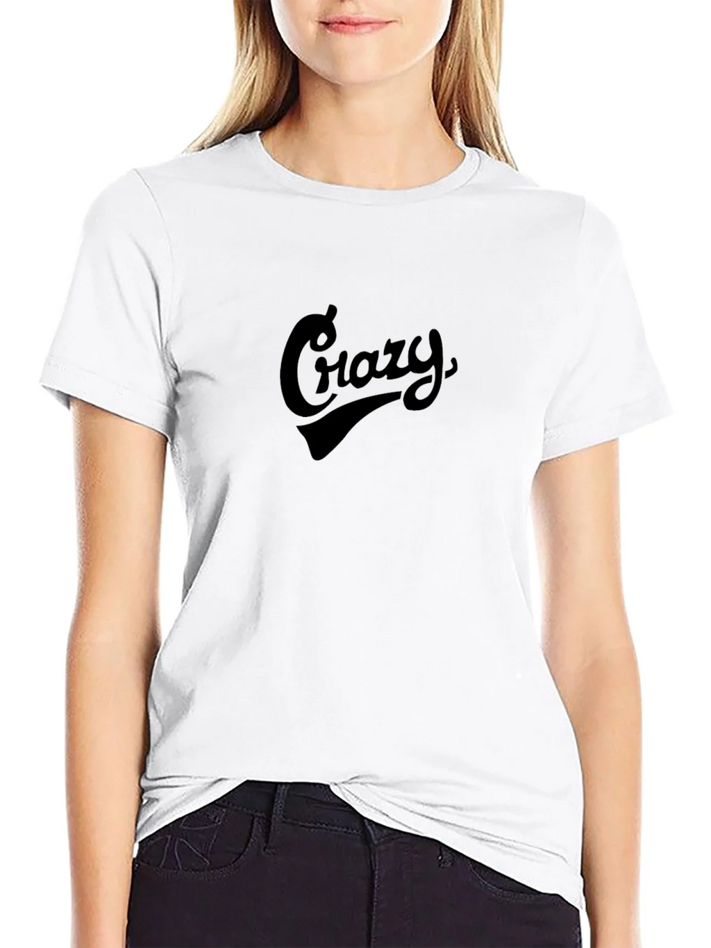 Crazy Script Black Tee - Mens Casual Shirt