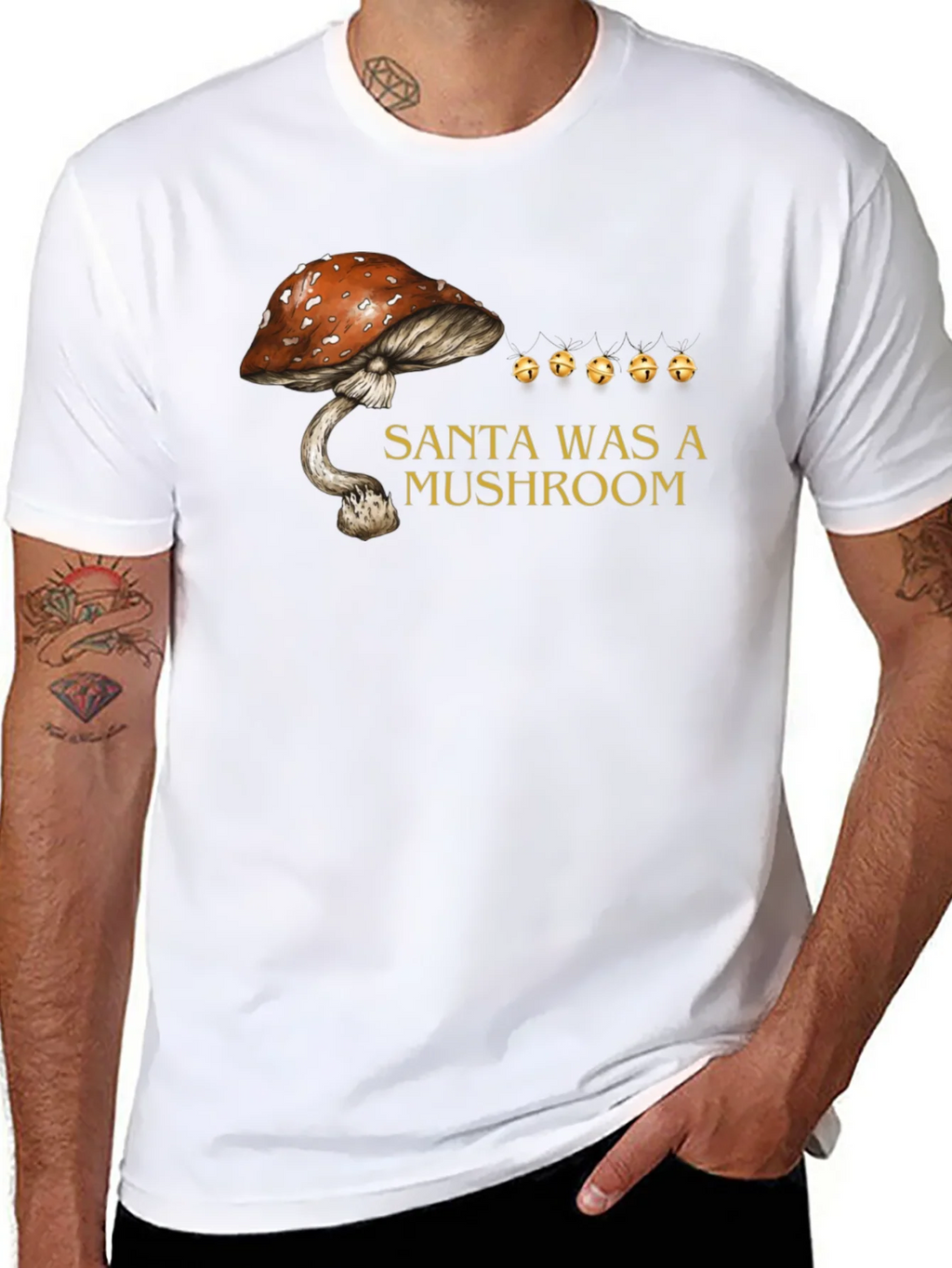 Santa Was A Mushroom Graphic Tee