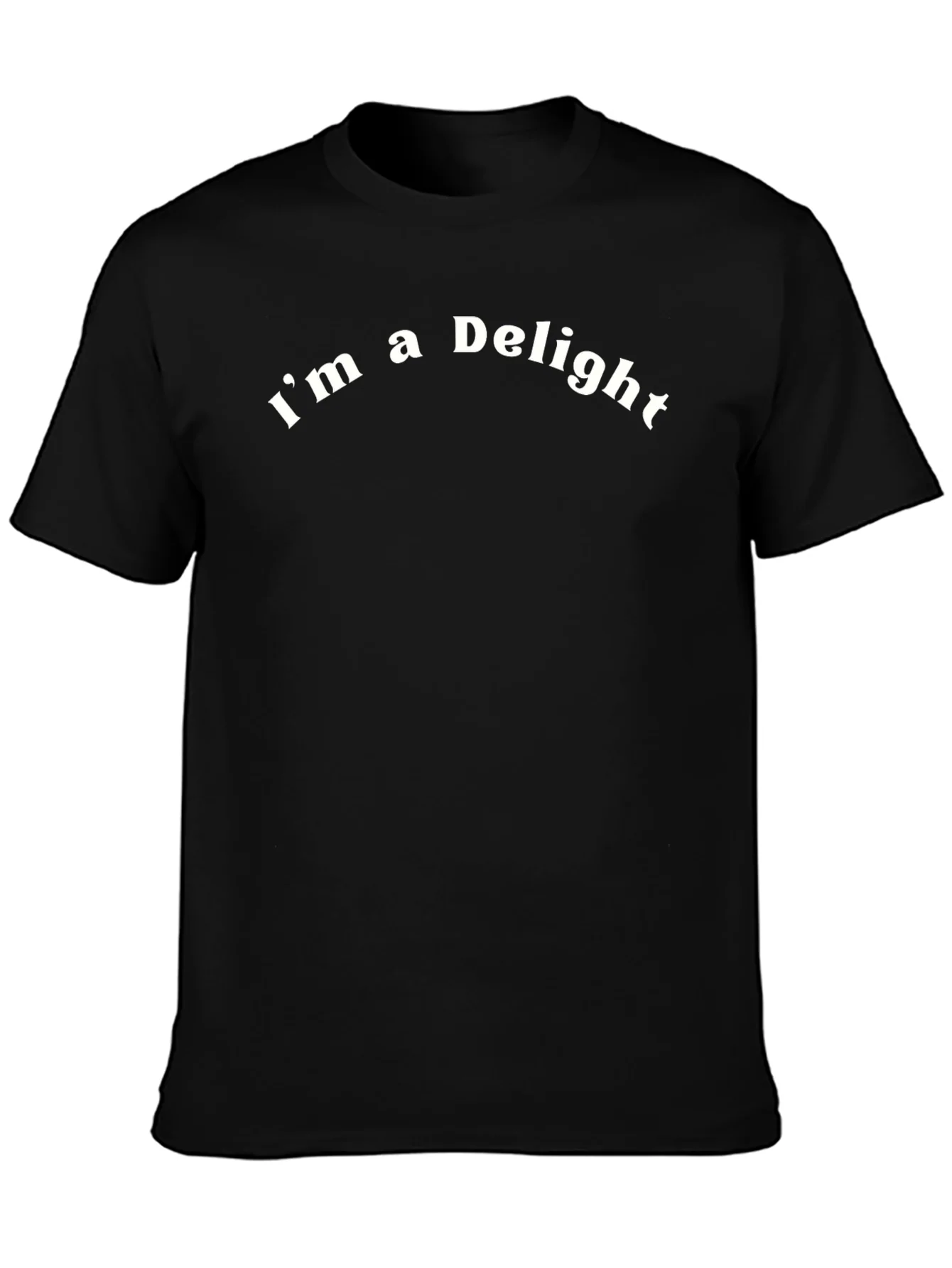 Im a Delight Graphic Tee - Black Cotton Casual T-Shirt