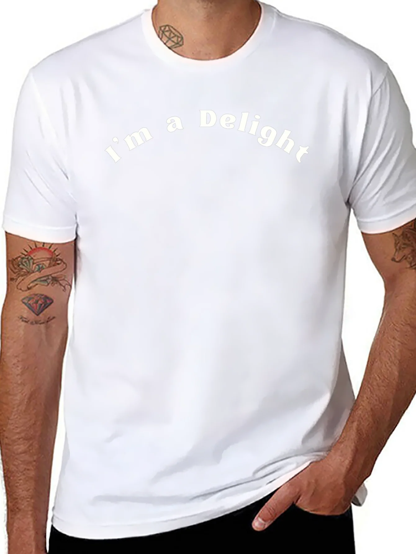 Im a Delight Graphic Tee - Black Cotton Casual T-Shirt