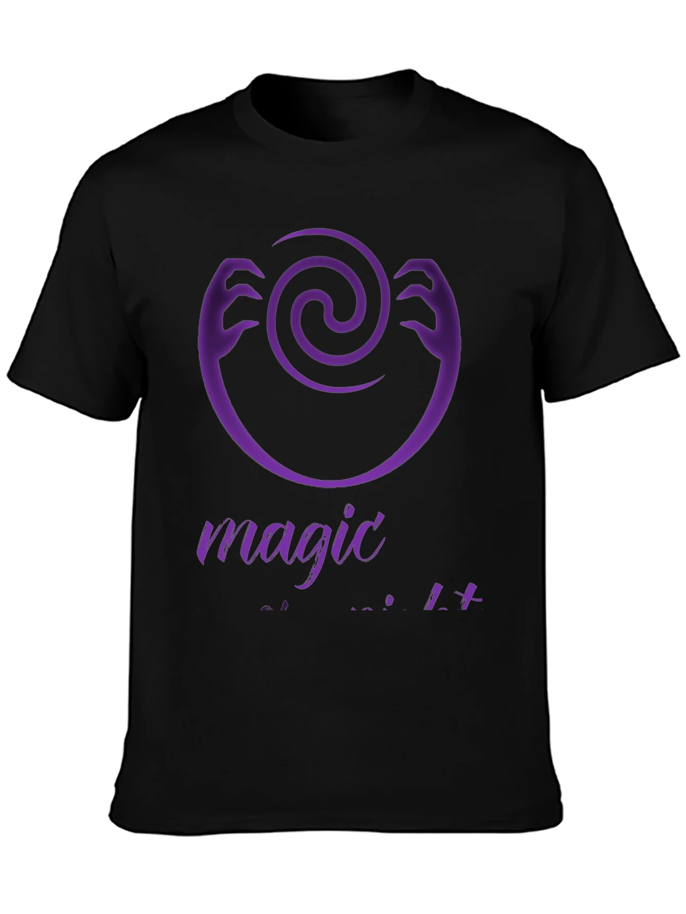Magic Hands Spiral Graphic Tee - Modern Black T-Shirt