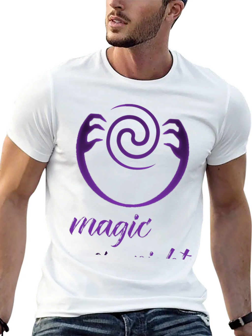 Magic Hands Spiral Graphic Tee - Modern Black T-Shirt