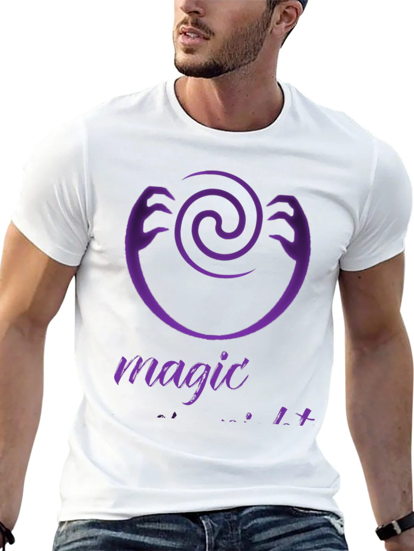 Magic Hands Spiral Graphic Tee - Modern Black T-Shirt