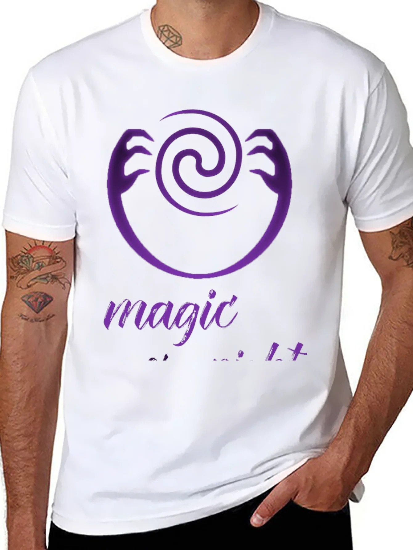 Magic Hands Spiral Graphic Tee - Modern Black T-Shirt